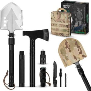 Pathway North Survival Shovel and Camping Axe - best camping multi tool axe