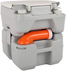 VINGLI Portable 5.3 Gallon Flushing Camping Toilet - Large portable toilet for camping