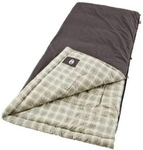 Coleman Flannel Lined Sleeping Bag for Big & Tall Person 0°F Cold Weather