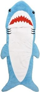 Iscream Shark Buddy Faux Sherpa-Lined Sleeping Bag for Kids, Plush Fleece Zippered