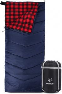 RedCamp - Best Cotton Flannel Lined Sleeping Bag for Adults